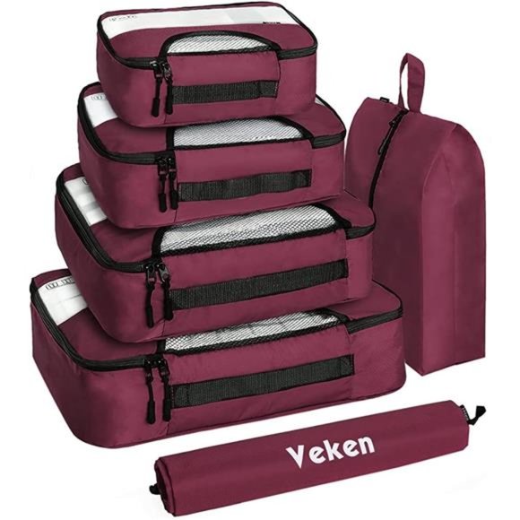 6 Pc Set Packing Cubes Luggage Packing Organizers for Travel Accessories - Picture 1 of 7